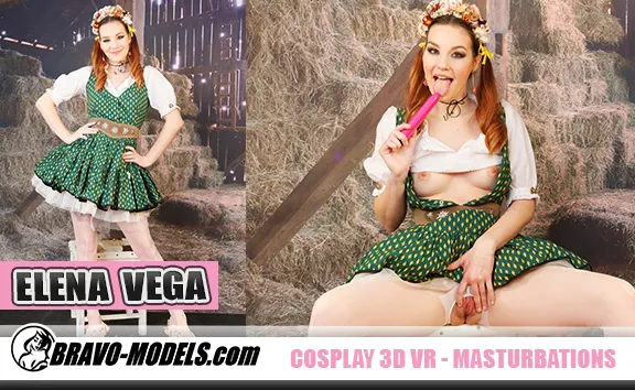 Elena Vega's Brunette Solo Masturbation in HD - Stockings & Natural Tits