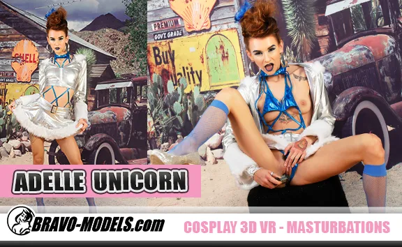 Adele Unicorn's Solo Fingering Session in HD with Stockings and Natural Tits