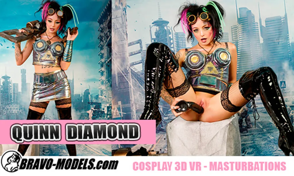 Auinn Diamond's Brunette Cosplay in 180° 4K - Tattoos & Stockings
