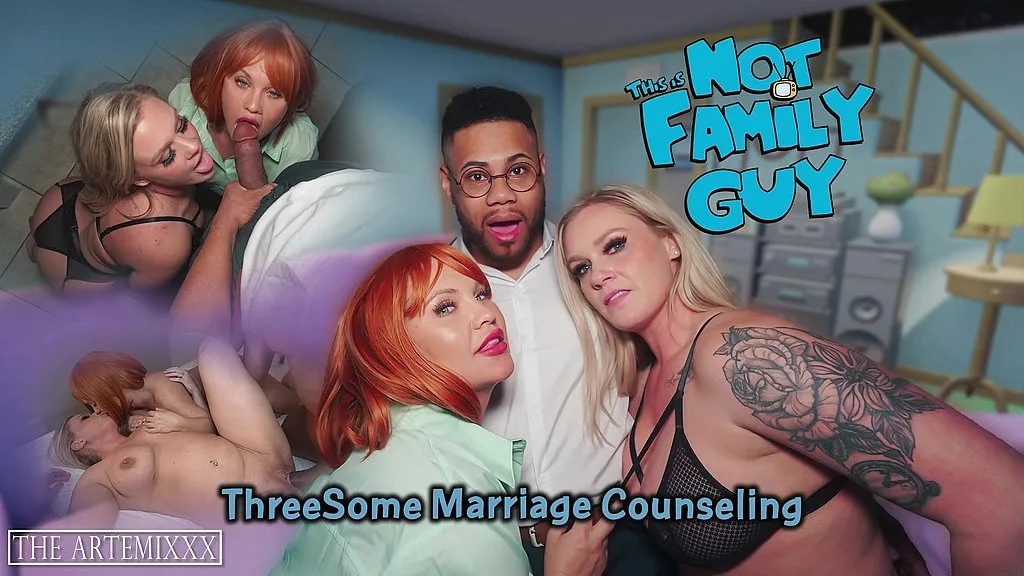 Threesome Marriage Counseling: Andie Anderson, Sadie Andrews, The Artemixxx - Intense 4K & HD Creampie, Interracial Threesome with Cosplay
