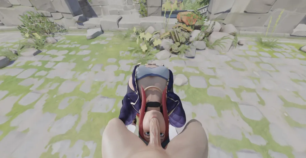 VR Porn: Hentai Blowjob by Performer1, Performer2, Performer3 (60 FPS, 180° VR)