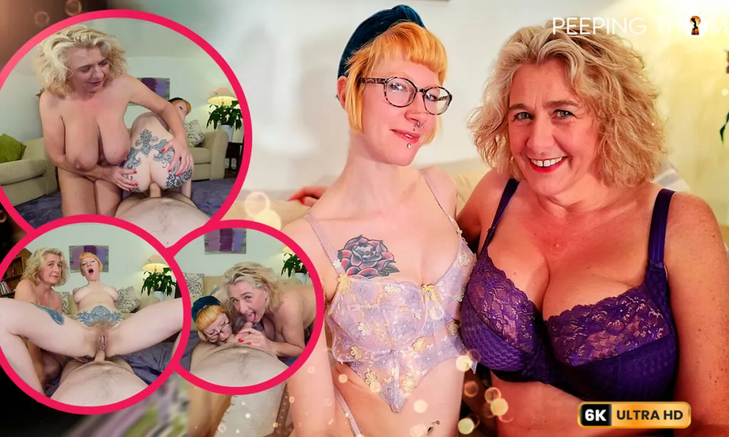 Camilla Creampie, Rosa Rosebud in a MILF Threesome - POV 180° Anal Sex in 4K