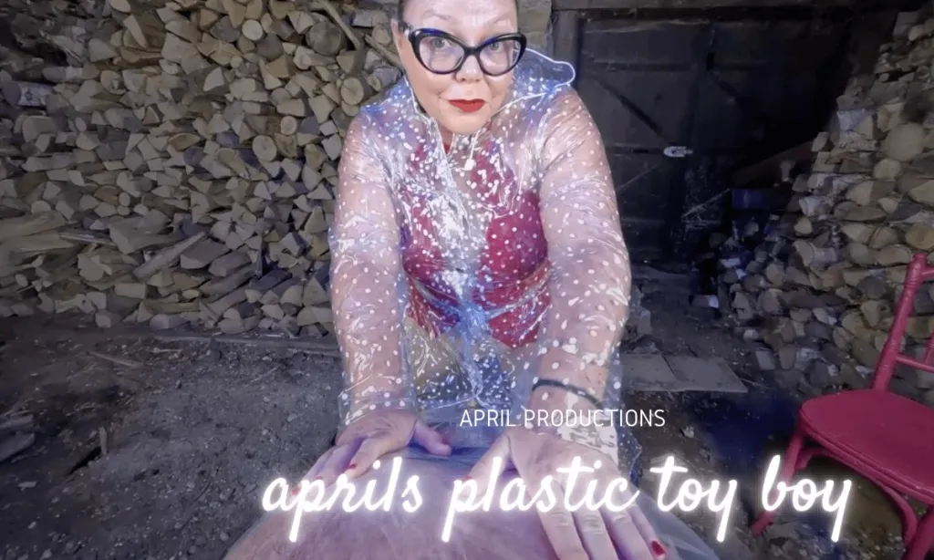 Mistress April and Slave Ares in Plastic Fetish POV Video - Female Domination, MILF, 4K