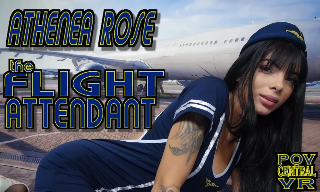 Athenea Rose: Brunette Flight Attendant Blowjob in VR (POV)