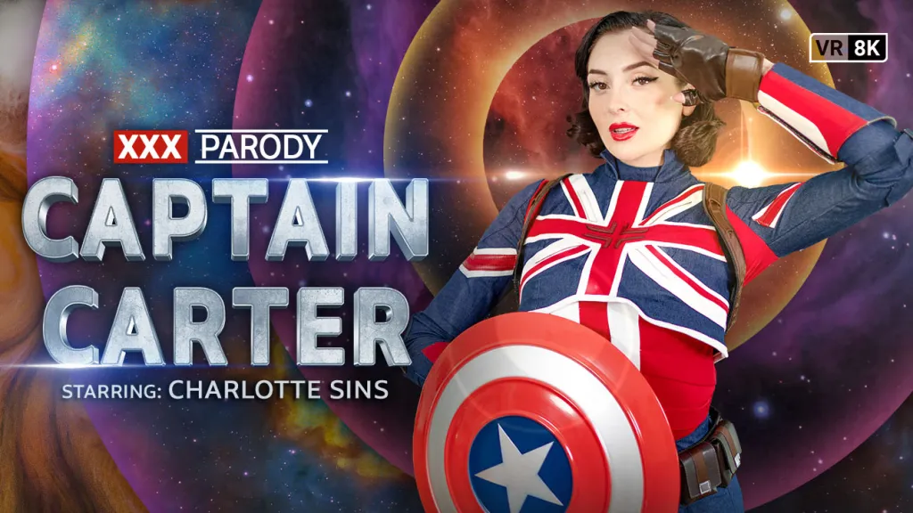 Charlotte Sins as Captain Carter: Avengers Parody VR Cosplay Porn - HD 180°