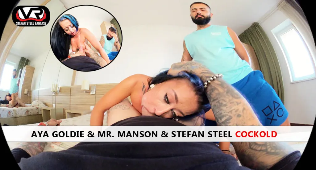 Aya Goldie's VR Blowjob & Cockold Experience