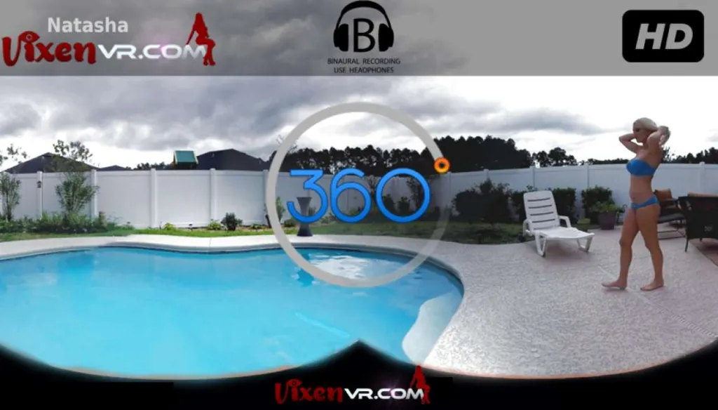Natasha's Solo Bikini Dip in Pool - VR 360° HD Binaural Sound