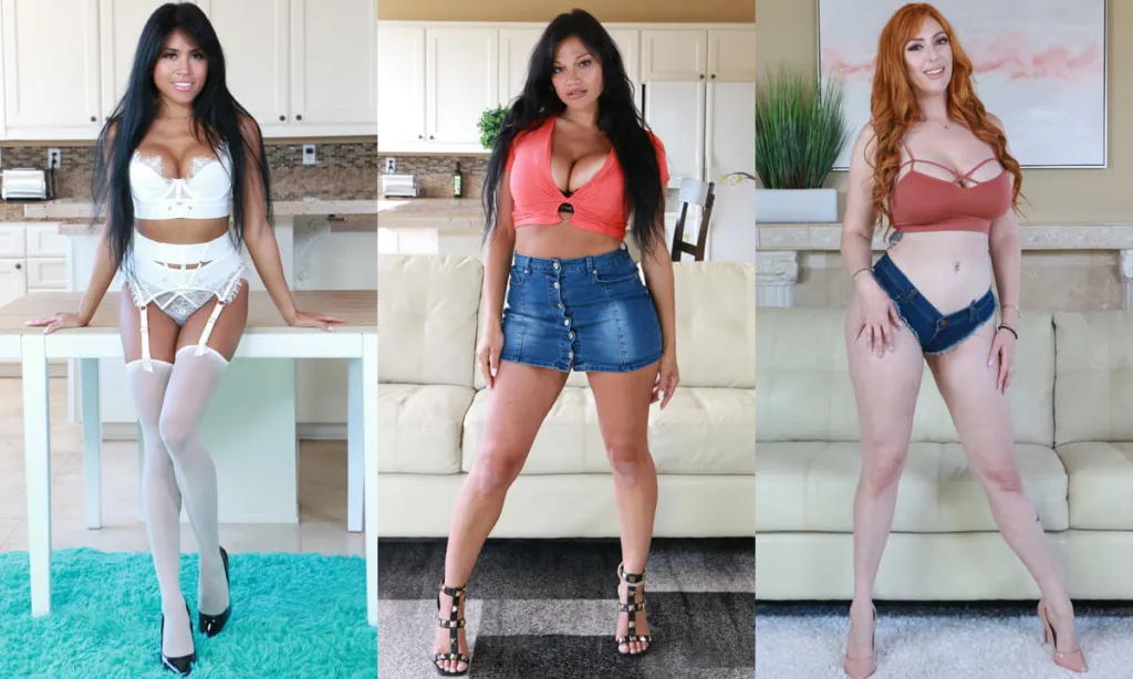 Mona Azar, Lauren Phillips, Ember Snow - MILFs in Cow Girl, Reverse Cow Girl & Facial (VR 180°, 60 FPS)