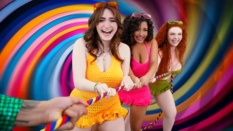 Brina Scarlet, Fun Sized Megan, Lil Bet Saunders: Kinky Friends Compete for Cute Gameshow Host