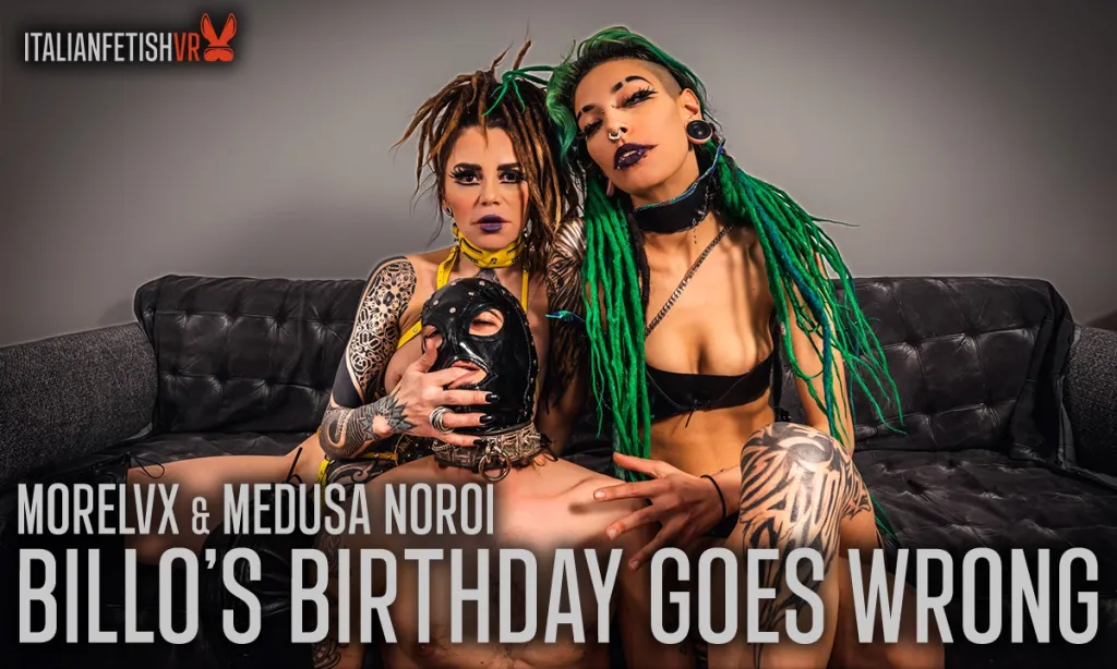 Medusa Noroi & Morelvx: Brunette Fetish Bondage with Smoking & Piercing (VR, HD, 60FPS)
