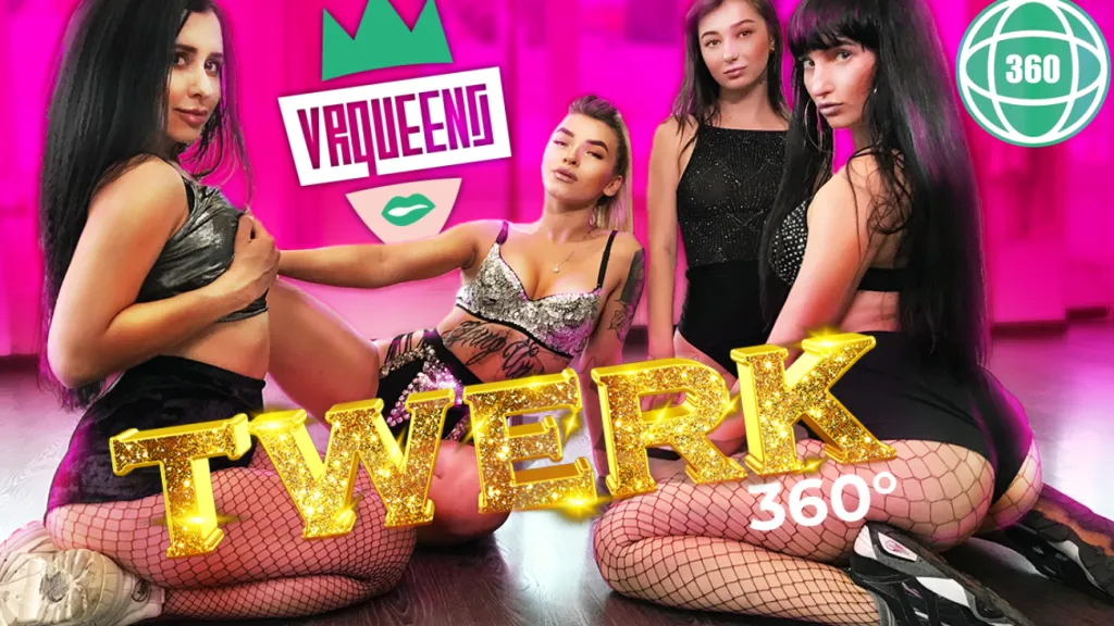 Brunette, Blonde & Tattooed Babe Dance in 3D VR Porn