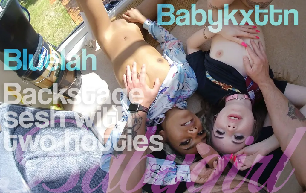 Baby Kitten and Bluelah - Brunette Threesome Fingering Scene in HD