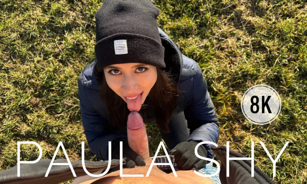 Paula Shy and Daniel G. - Outdoor Brunette Blowjob in 4K VR
