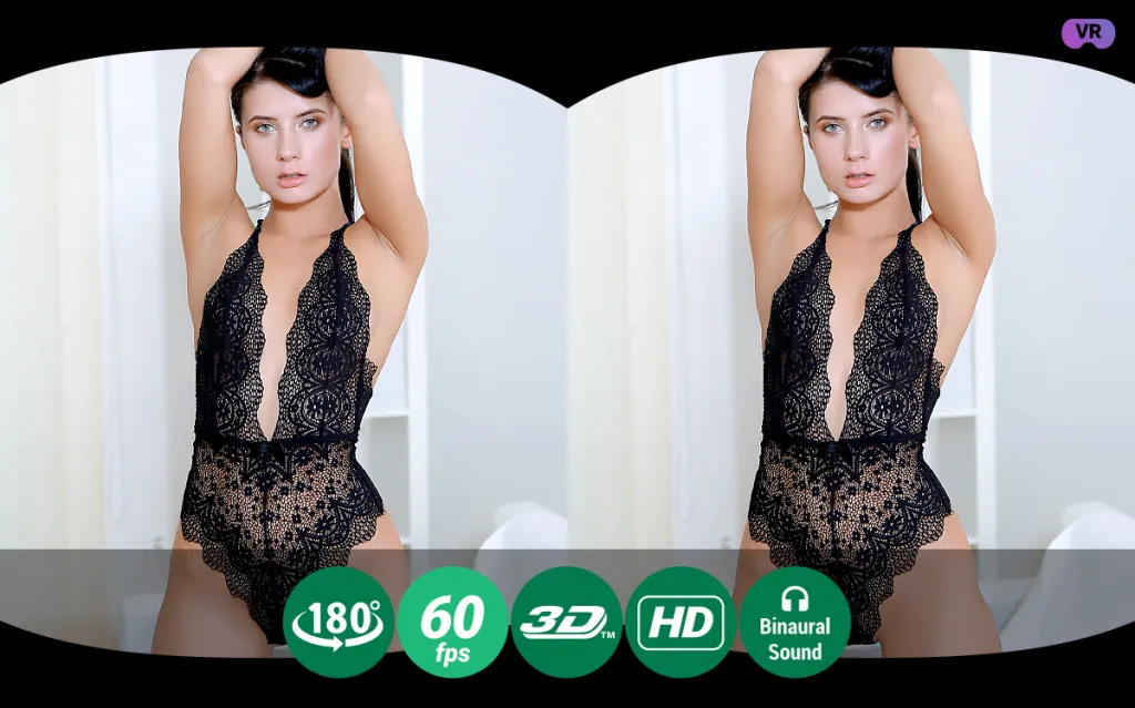 Nicole Black: Solo HD Video - Brunette Tease in Black Lace