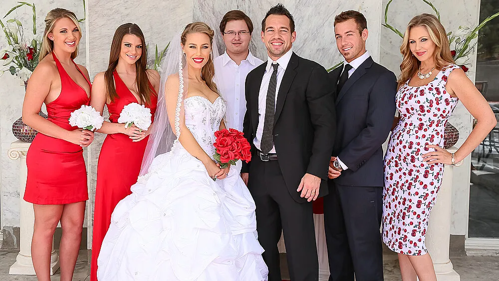 Johnny Castle and Brooklyn Chase: Forgotten Wedding Night - HD Cum on Tits Scene