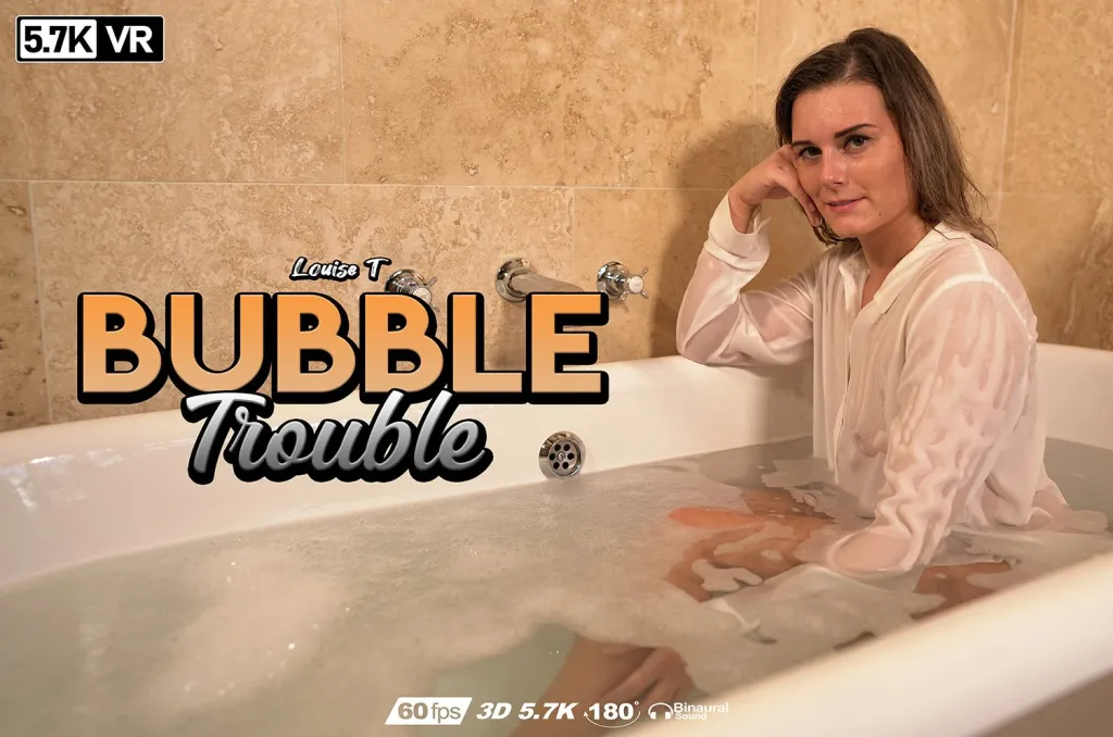 Brunette Babe Louise's Bath Tease in 180° VR - HD Solo Performance