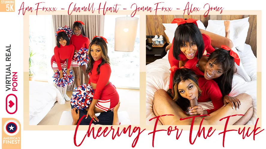 Chanel Heart, Ana Foxxx, Jenna Foxx - Black Cheerleaders POV VR Sex in 180° 3D with Binaural Sound