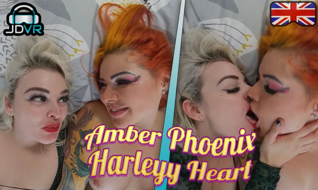 Harleyy Heart and Amber Phoenix: Redhead Lesbians in 180 degrees VR - Pierced & Tattooed Intimacy