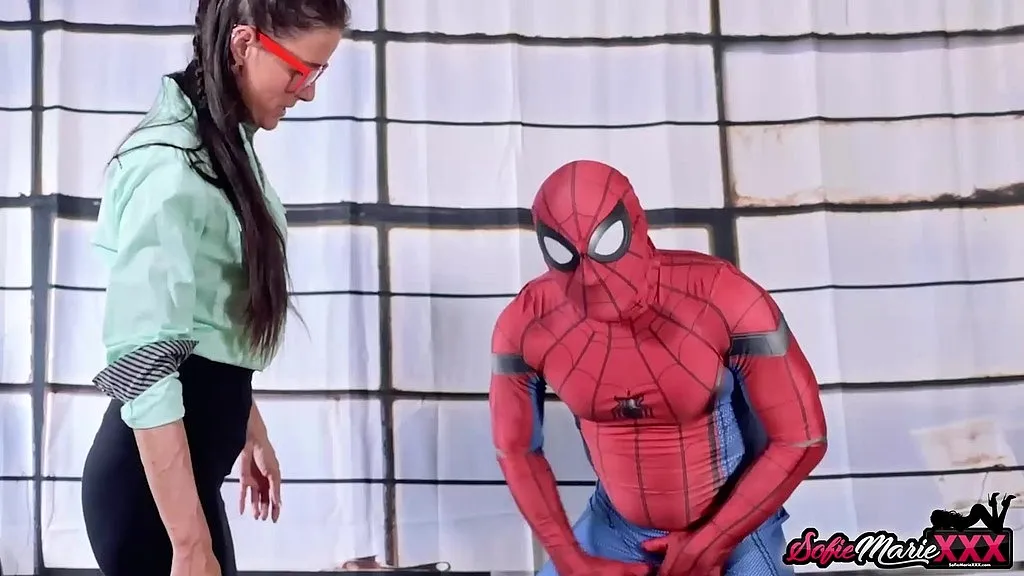 Sofie Marie, Brunette MILF in Spider-Man Cosplay Blowjob