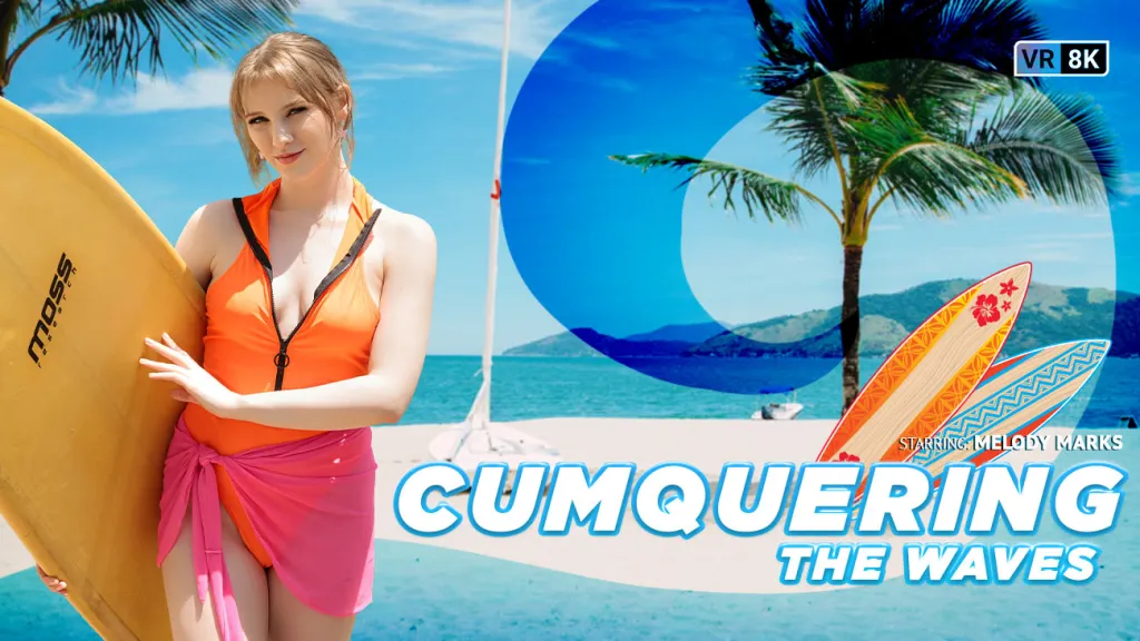 Melody Marks' Outdoor VR Blowjob - Cumquering The Waves
