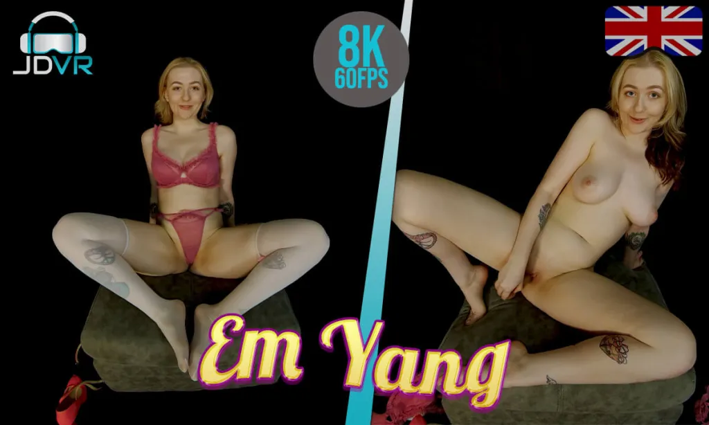 Em Yang's Blonde Stockings & Tattoo Show - 180° 5K VR Video