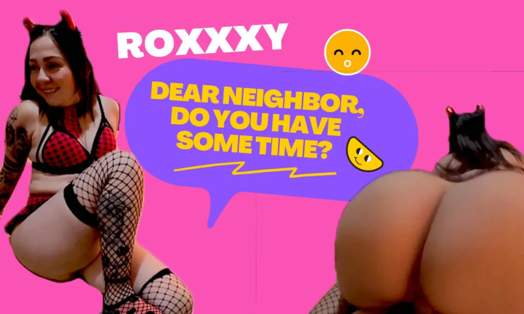 Hot Neighbor Roxxxy: Brunette Babe with Big Ass - Ass Worshiping in 60FPS