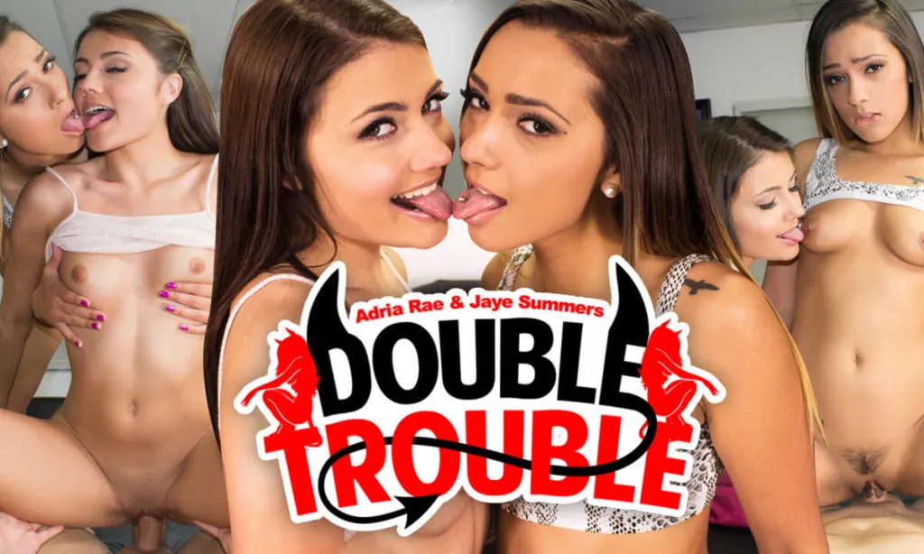 Adria Rae and Jaye Summers - Brunette Threesome in Missionary and Cow Girl (VR, 180°, 60 FPS, UHD 4K)
