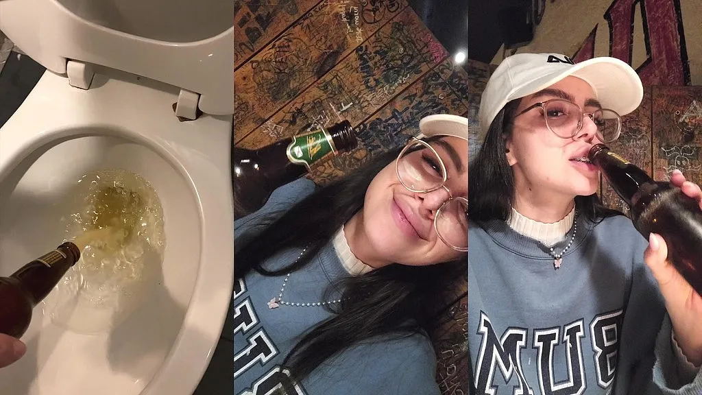 Amateur Pissing in Glasses: Bratty Humiliation Video (18+)