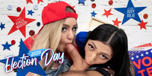 Election Day 2020: Kenzie Madison, Judy Jolie Threesome - VR Bangers