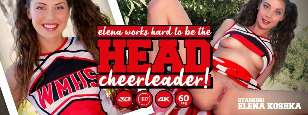 Elena Koshka's Exciting Cheerleader Blowjob - HD VR Video