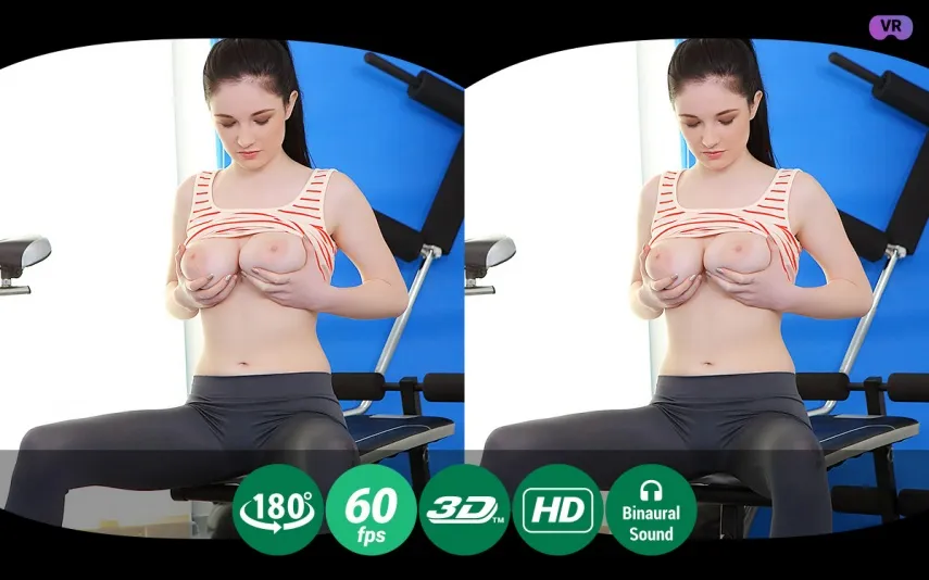 Denisa's Fitness Solo: Brunette Gymnast's Intimate Workout (VR, POV)