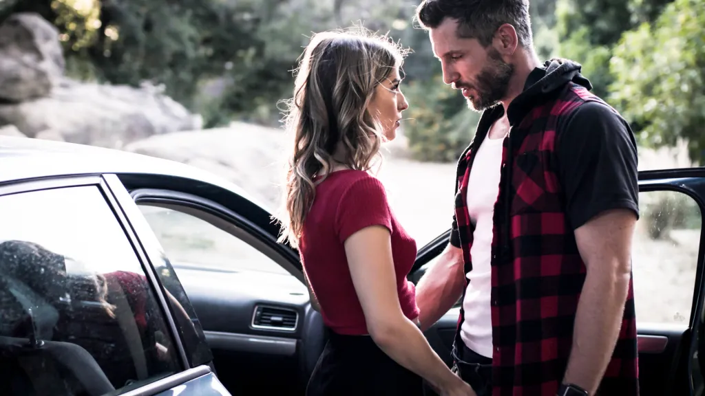 Kristen Scott & Mike Mancini - Rough Road Thriller: Natural Tits Blowjob Scene