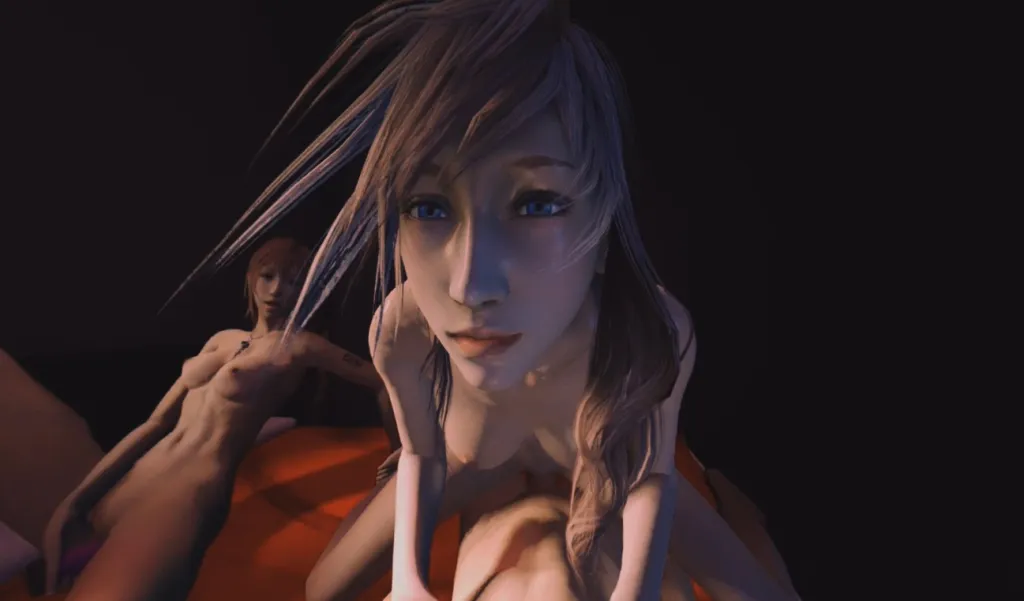 Lightning and Serah's Red Hot Threesome in VR - Masturbationcowgirl Scene with POV
