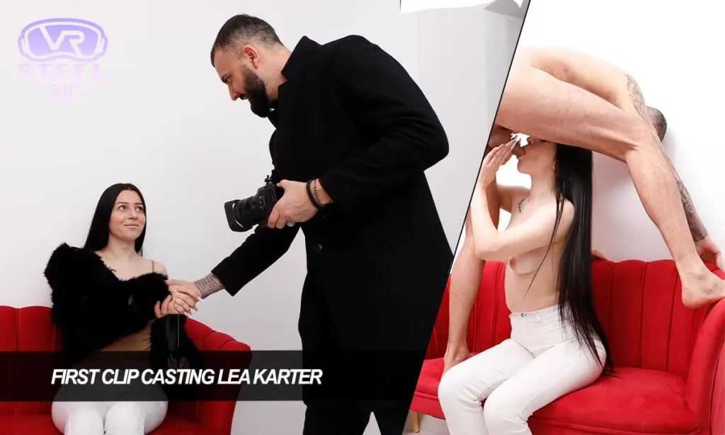 Stefan Steel & Lea Karter's Virtual Reality Casting: Brunette Star Lea Karter Debuts in 4K VR