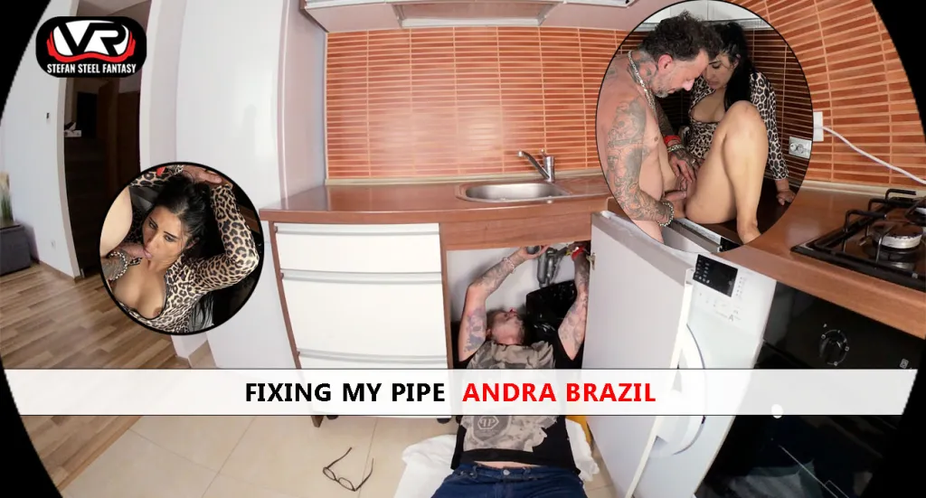 Andra Brazil's VR Plumbing Fix: Immersive 180° Blowjob, Fingering and Cow GirlScene