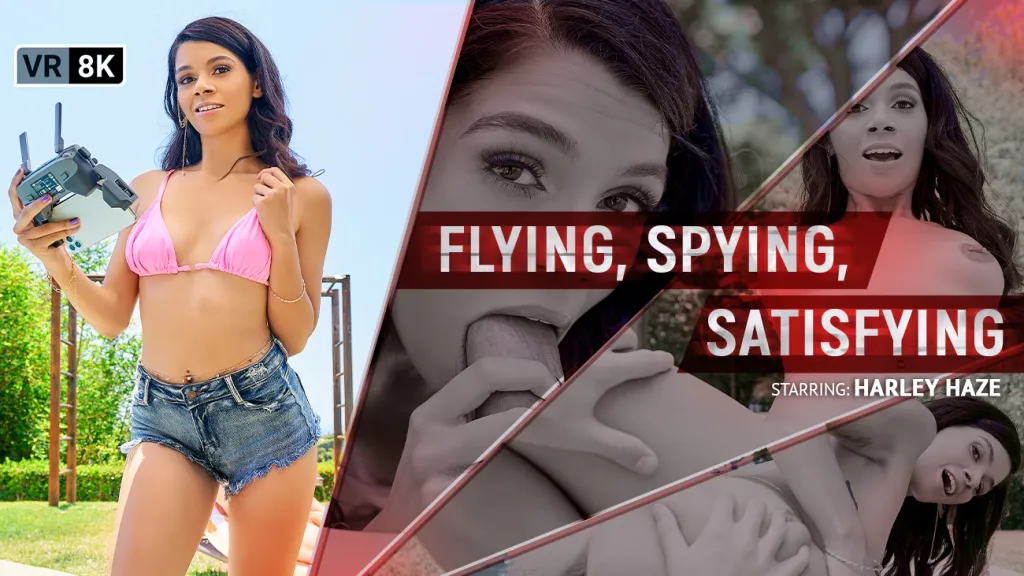 Harley Haze's Drone Spying & Punishing Blowjob - VR 180°, HD