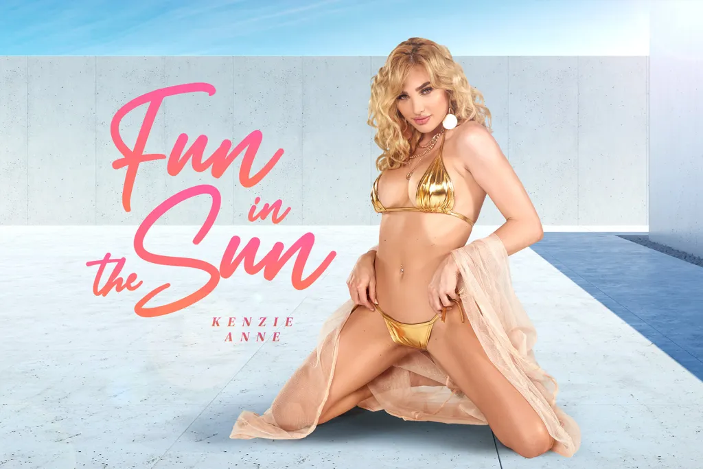 Kenzie Anne's Blonde Blowjob in Summer - Gold Bikini & Big Boobs