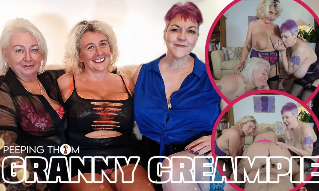 Camilla Creampie, Layla Ladybird, Lexsi - MILF Granny Foursome in 180° VR