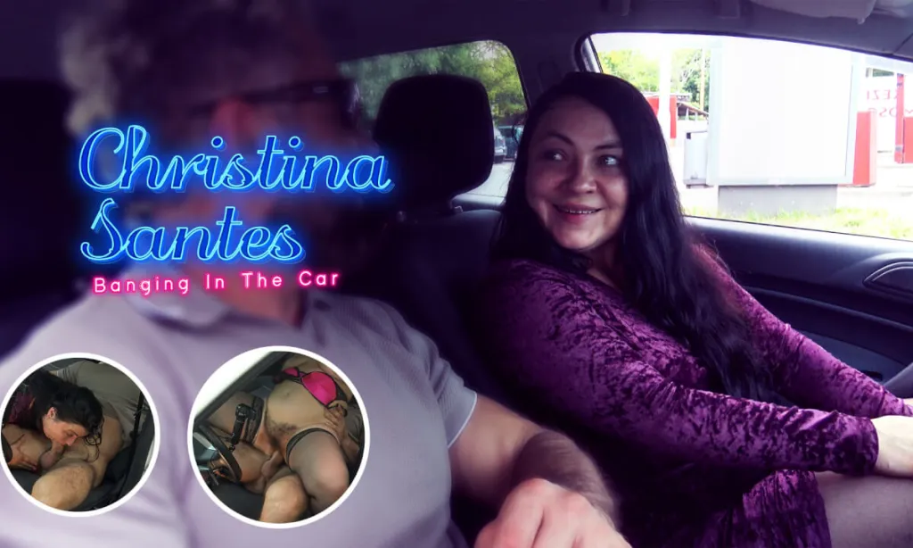 Christina Santes' Reverse Cowgirl Performance in 180° Hairy MILF Car Scene (VR)