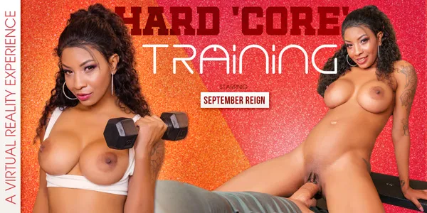 September Reign's VR Gym Workout: Blowjob and Sex Session