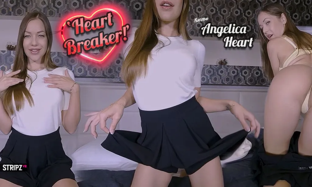 Angelica Heart's Erotic 180° VR Striptease with Big Boobs