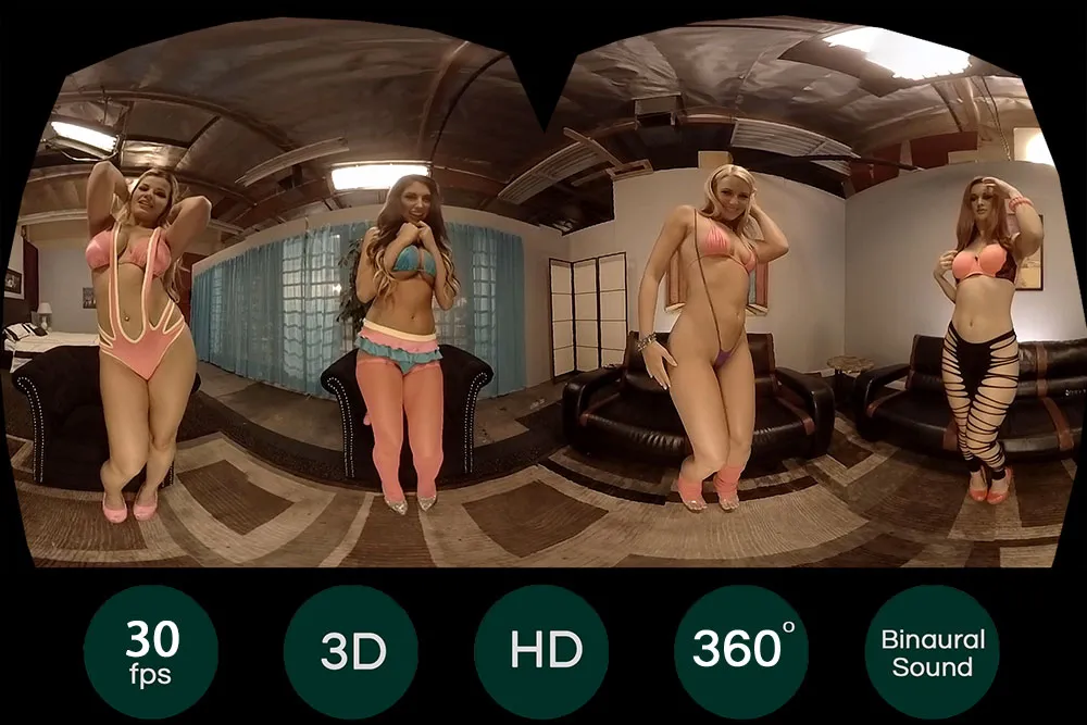 August Ames, Anikka Albrite, Karlie Montana - Brunette & Blonde Stars in 180° VR Fingering Scene