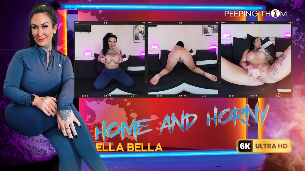 Ella Bella's Solo MILF Fingering Session - HD Brunette Tattooed Binaural Sound POV