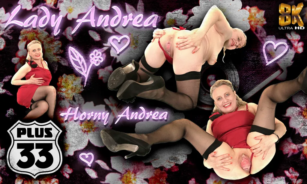 Lady Andrea's Solo Masturbation in Stockings - HD Fingering & Shaved Pussy
