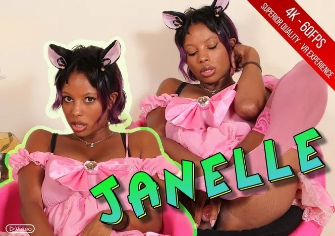 Brunette Janelle's Kawaii Solo Session - Stockings, Dildo, Brunette