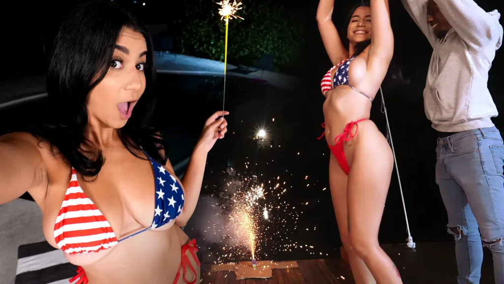 Roxie Sinner & Damion Dayski: Interracial Bikini Surprise - Big Tits, Blowjob, Creampie