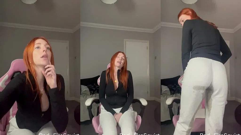 Red Firesquirt's Pale Skin Pissing Scene - I Wet Myself at Work