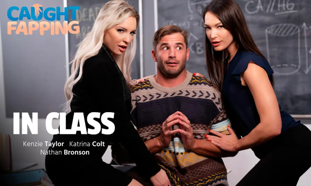 Katrina Colt, Kenzie Taylor, Nathan Bronson in Unexpected Threesome on the Teacher's Desk