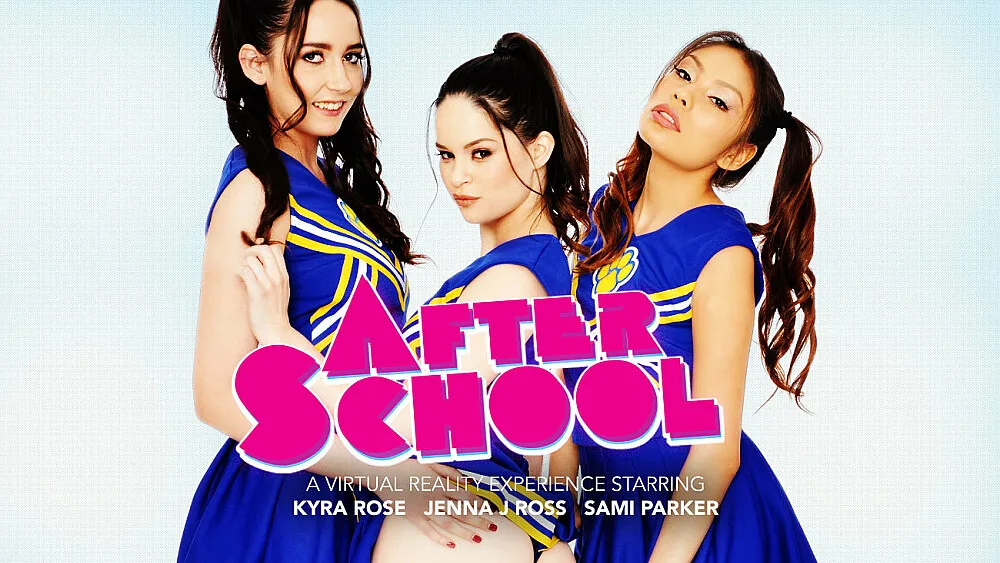Jenna J Ross, Sami Parker, Kyra Rose in Cheerleader VR Foursome - Virtual Reality Blowjobs, Doggy Style, Reverse Cowgirl