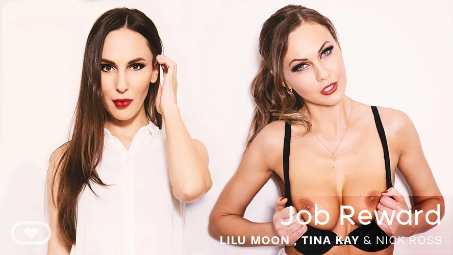 Tina Kay, Lilu Moon: Threesome Meeting Room Sex - POV, Stockings & High Heels, Brunette Bosses